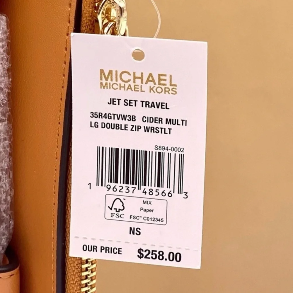 Michael Kors DoubleZip Wallet Wristlet Phone Case Cider Multi